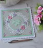 Just for You Birthday Pastel Flowers Pink Purple Green 3D Luxury Handmade Card - Image 1