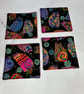 Cats coasters, Set of 4 fabric coasters, Handmade - Image 2