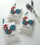freehand embroidered cockerel lavender bag sachet hanging decoration  - Image 5