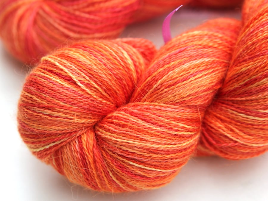SALE: Carrots - Silky baby alpaca laceweight yarn