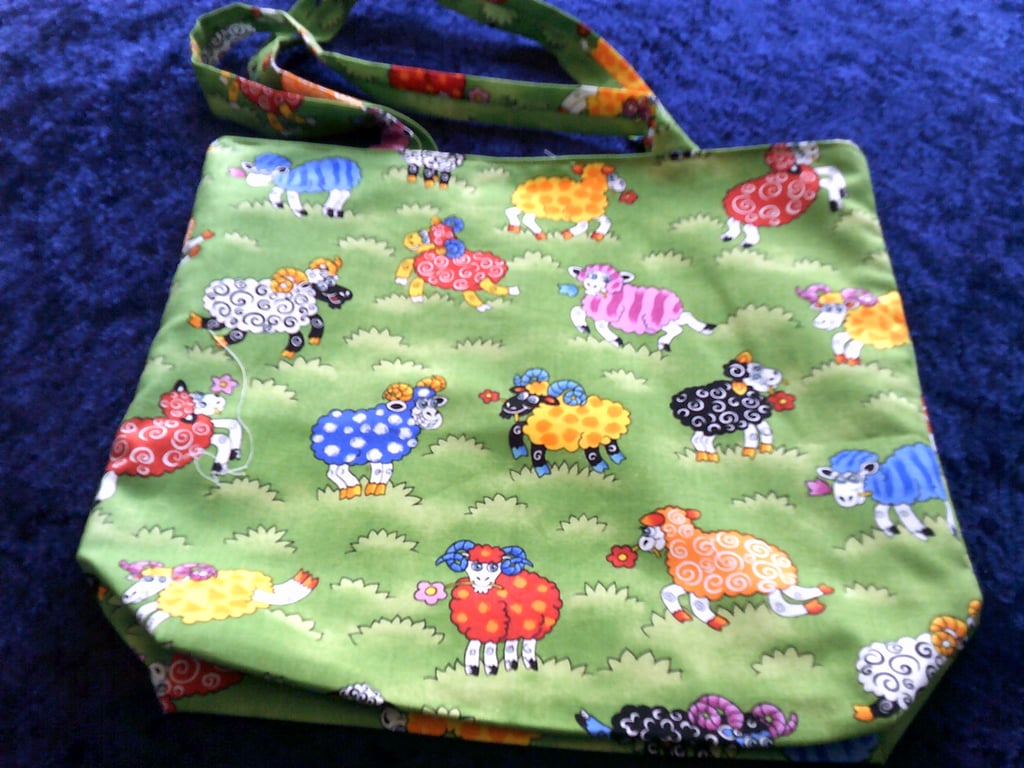 Multi coloured sheep project bag