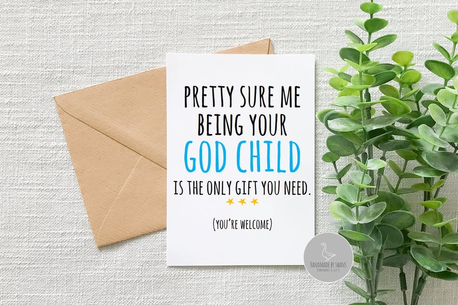 Funny godfather birthday card, Funny card from godchild, funny godfather fathers
