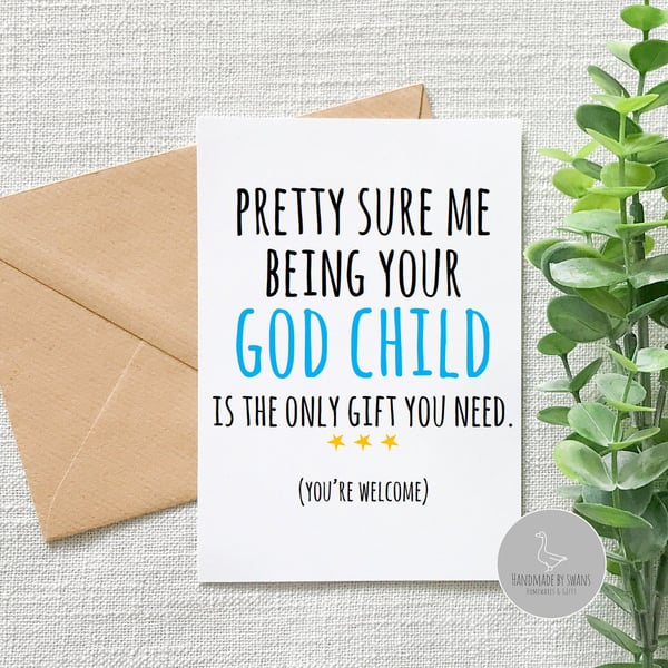 Funny godfather birthday card, Funny card from godchild, funny godfather fathers