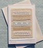 'Antiquity' vintage lace, embroidery, hand-dyed recycled cotton, anytime card - Image 3