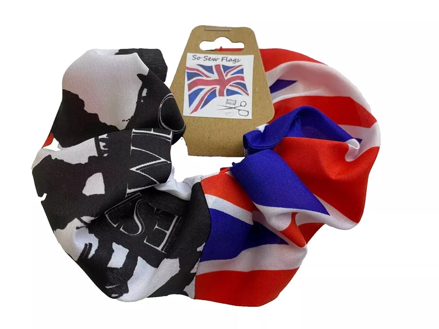 Lest We Forget Army Poppy Union Jack Flag Hair Scrunchie Accessory Band