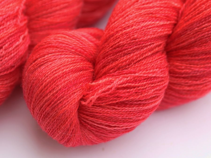 SALE: Watermelon - Bluefaced Leicester laceweight yarn