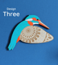 Folk Art Inspired Flying Wooden Kingfishers - Wall decor Hangings - Image 3