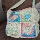 Summer crochet bag, sunburst granny squares