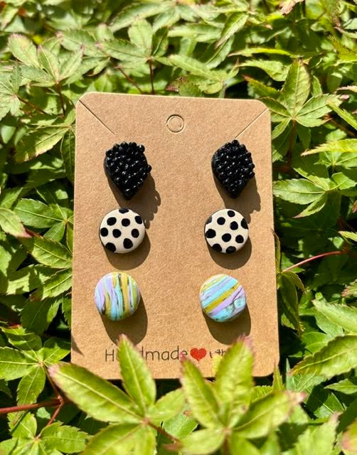 Beautiful Trio of Stylish Stud Earrings