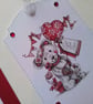 Birthday card. Any occasion card. Valentine.  Card and gift tag set. Ref 395 - Image 2