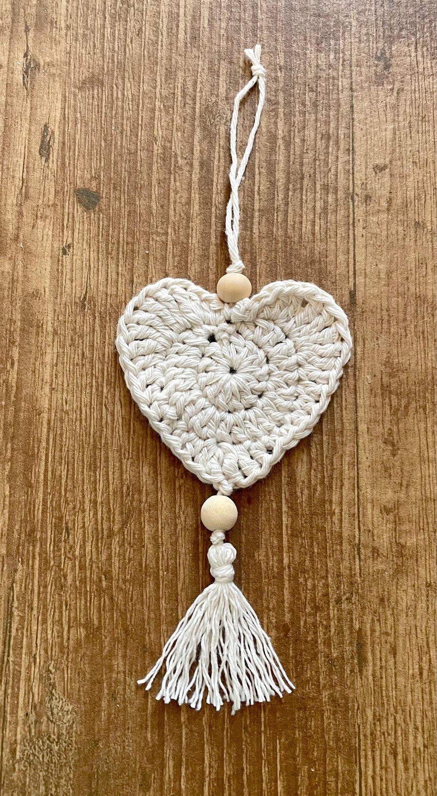 Boho Heart, Hanging Heart, Heart, Heart Decoration, Vintage Heart, Crochet Heart