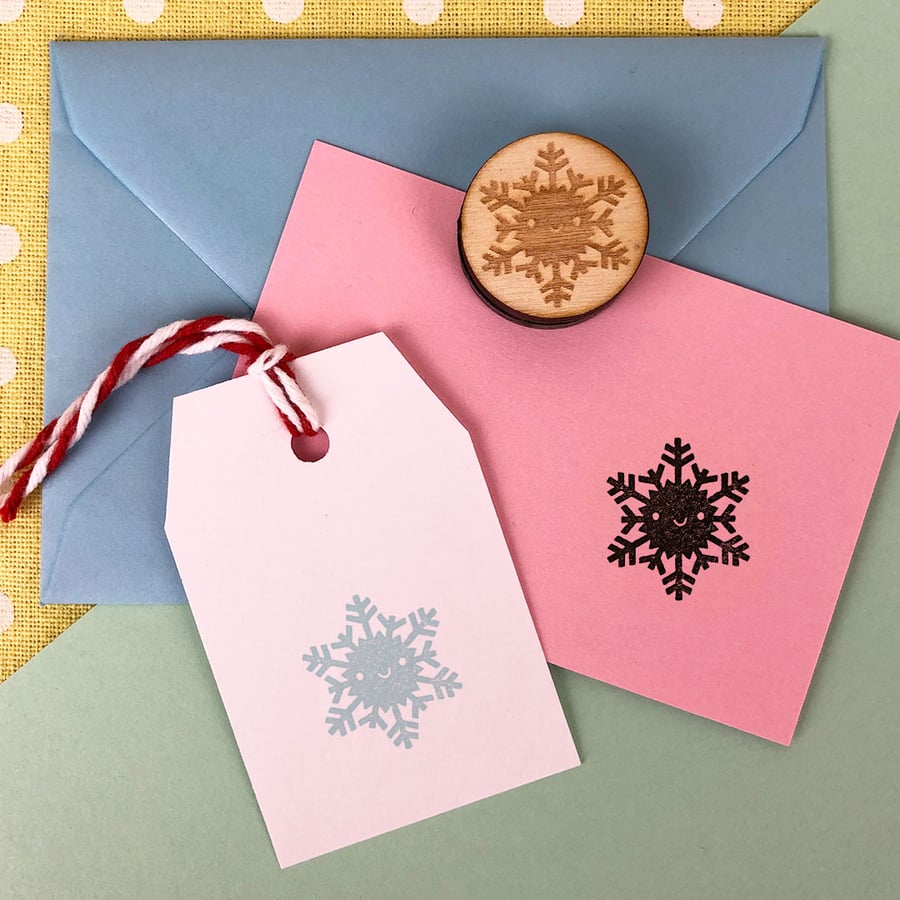 Kawaii Polymer Stamp - Christmas Snowflake