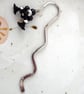 1 x Black and Silver Flower Bookmark - UK Free Post - Image 1