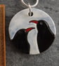 Handmade Ceramic Choughs pendant - Image 4
