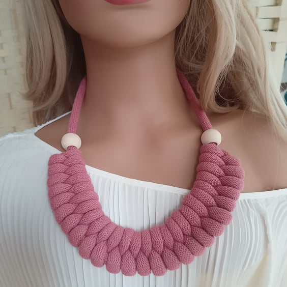 Rope Necklace, Pink