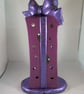 Purple Glittery Ceramic Present Parcel Table Lamp Light Ornament Decoration. - Image 3