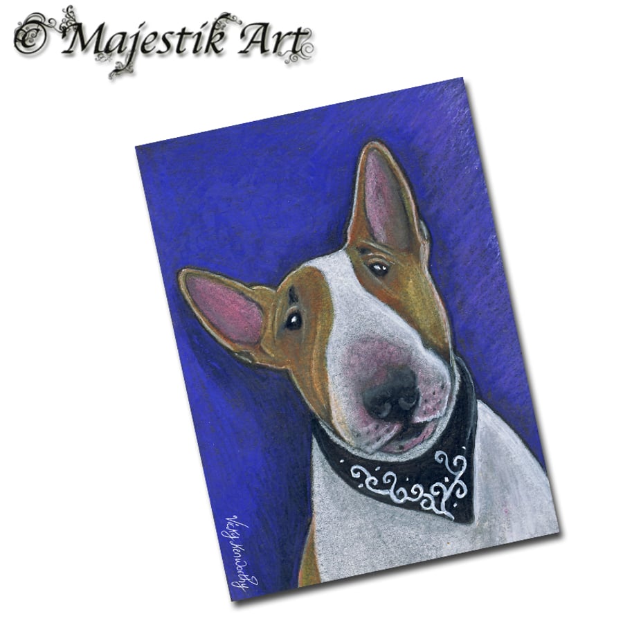Archival ACEO English Bull Terrier Print 'Adorable' By V Kenworthy