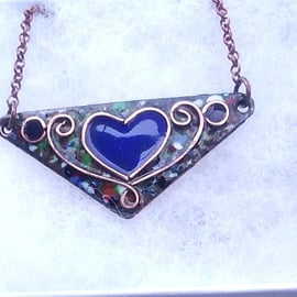 MEDIEVAL STYLE ENAMELLED CHOKER NECKLACE - LAPIS BLUE