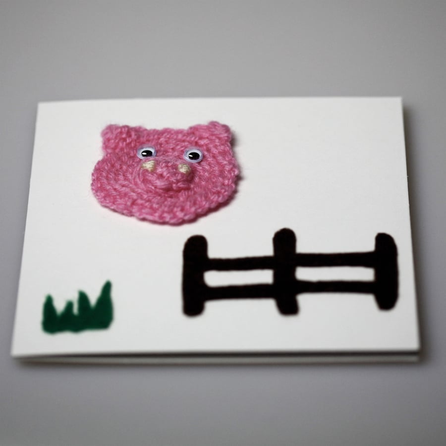 Piggy Amigurumi Greetings Card