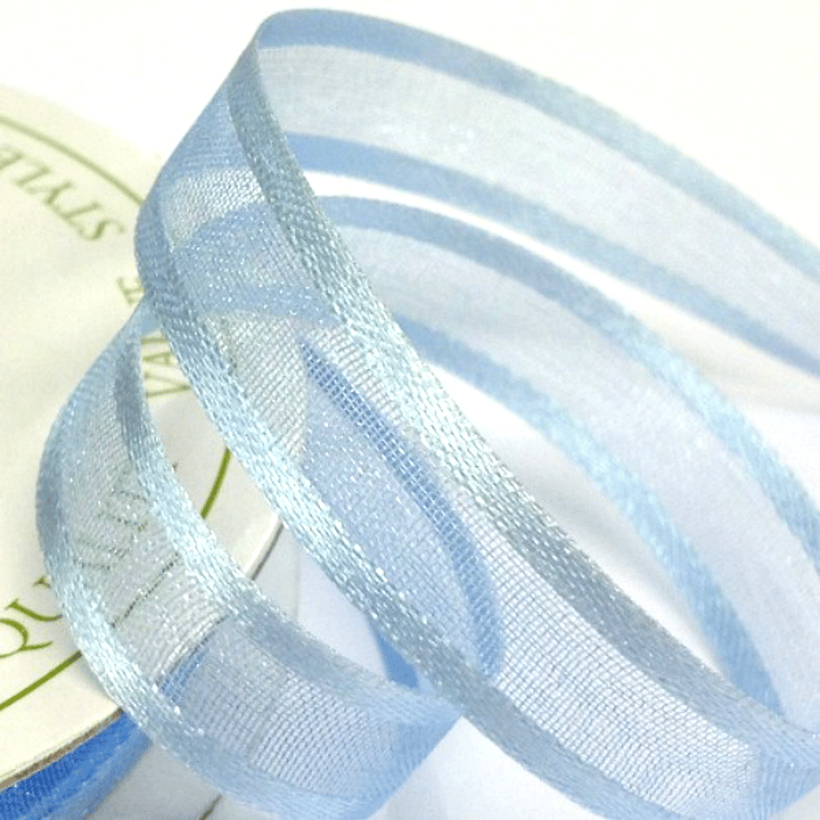 10mm Baby Blue Satin Sheer Ribbon