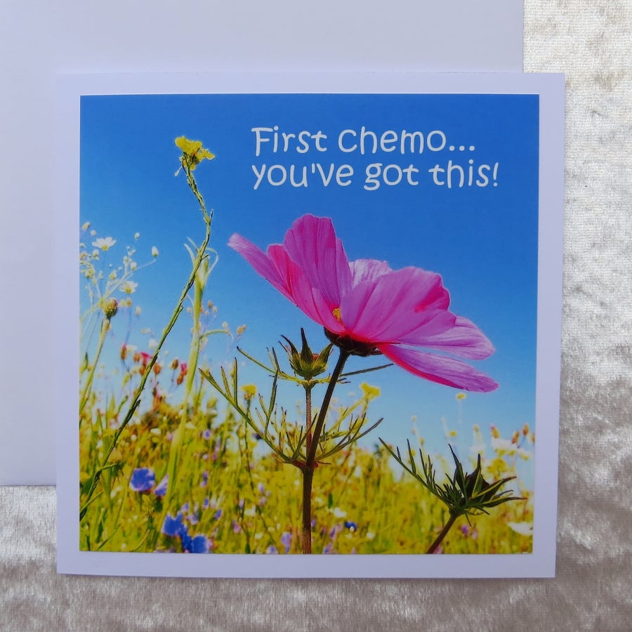 Cancer card.  Chemo card.  Blank inside.  First Chemo.