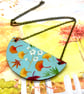 Imperfectly Perfect - Japanese foliage fabric and wood statement necklace - Image 7