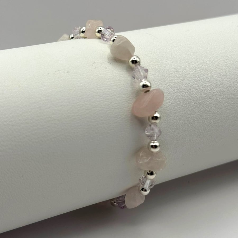 Roze Quartz Stretch Bracelet - Unconditional love
