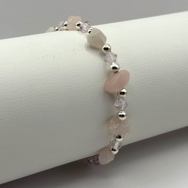 Roze Quartz Stretch Bracelet - Unconditional love