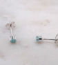 Amazonite Facet 3mm Gemstone 6 Prong Sterling Silver Stud Earrings. - Image 5