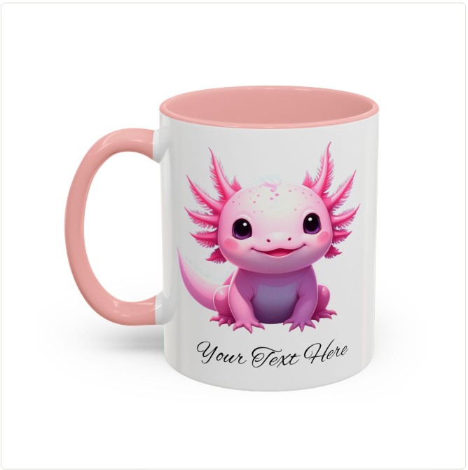 Cute Pink Axolotl 11oz Mug