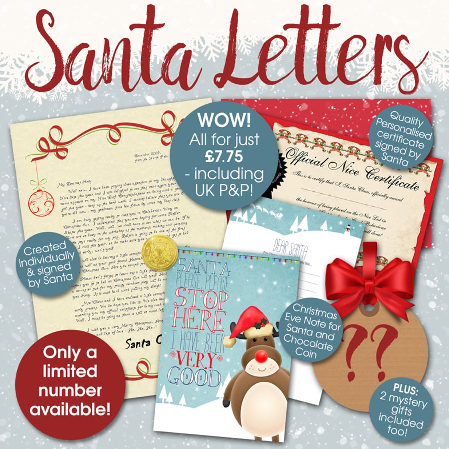 Personalised Santa Letter Gift Pack, with Certificate & Gifts