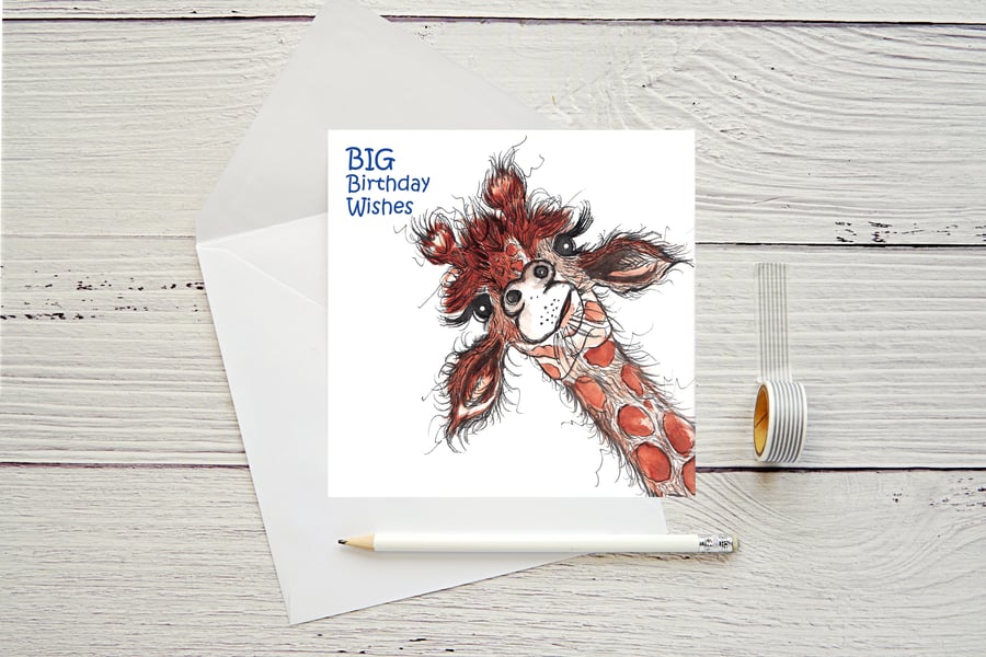 Giraffe Birthday Greeting Card