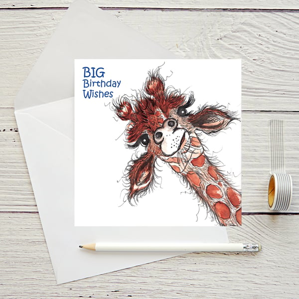 Giraffe Birthday Greeting Card