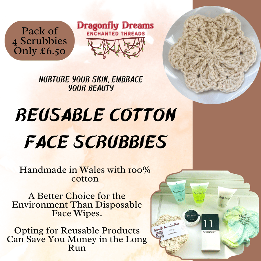 Reusable face scrubbies