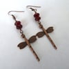 copper dragonfly earrings