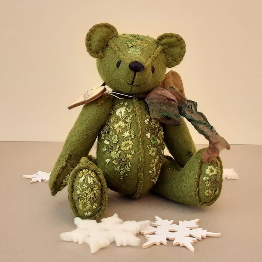 CUSTOM ORDER for KAREN Freddy a hand sewn and embroidered collectable bear 