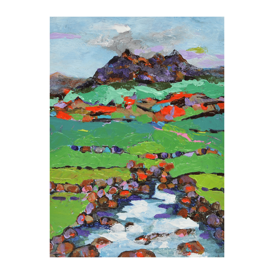 Summer on Skye - a Scottish mountain landscape painting in acrylics