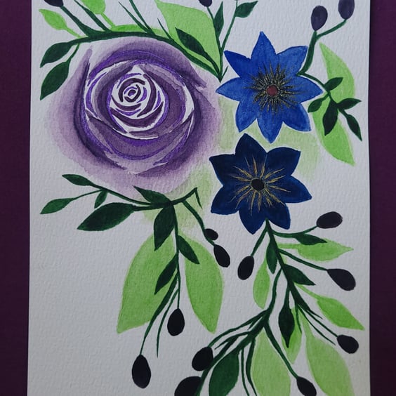 Floral watercolour hand painted original art