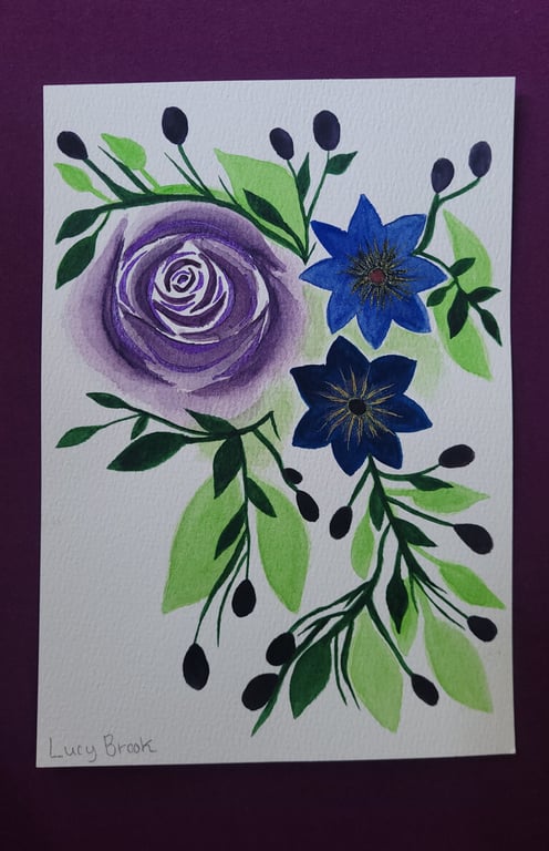 Floral watercolour hand painted original art