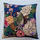 Handmade Liberty of London "Exotic Bird" cotton velvet scatter cushion cover 