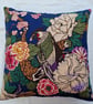 Handmade Liberty of London "Exotic Bird" cotton velvet scatter cushion cover 