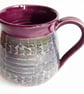 Mug Patterned Purple and Grey Glazed  - Dishwasher and Microwave Safe 