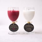 Rose & Lavender Vanilla Candle Duo – Luxury Gift Set in Wine Goblets