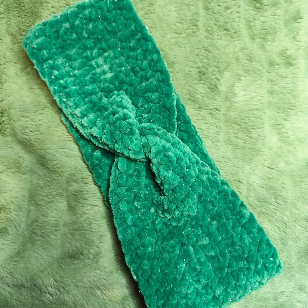 Green Glitter Headband Ear Warmer