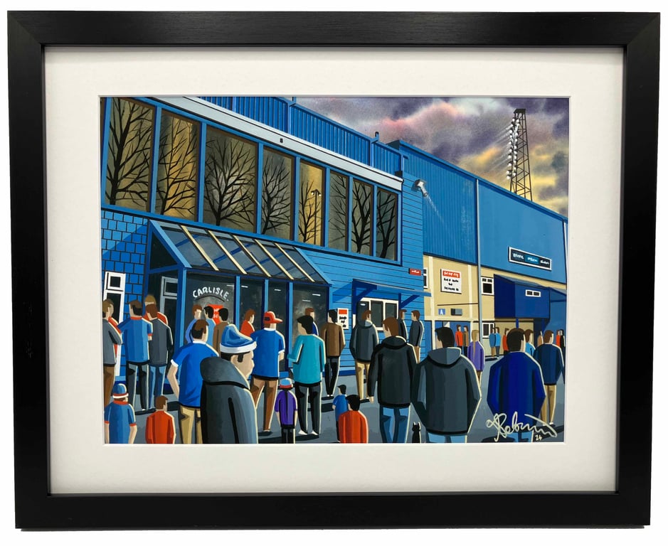 Carlisle, Brunton Park Stadium, Framed, Football Art Print 14" x 11" Frame 