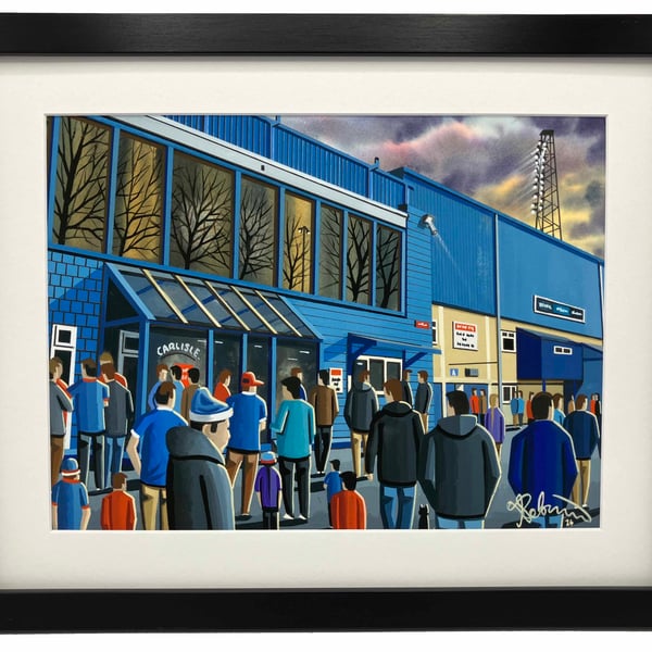Carlisle, Brunton Park Stadium, Framed, Football Art Print 14" x 11" Frame 