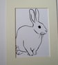 Rabbit Original Bunny Art Line Painting - Image 2