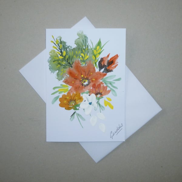 original hand painted greetings card ( ref FA 654 G2 )