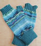 Fingerless Gloves - Hand Knitted - Monet Water Lillies  - Image 3