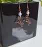 Blue Crackled Agate & Copper Dangle LOVE Earrings Gift Crystal Jewellery Jewelry - Image 6